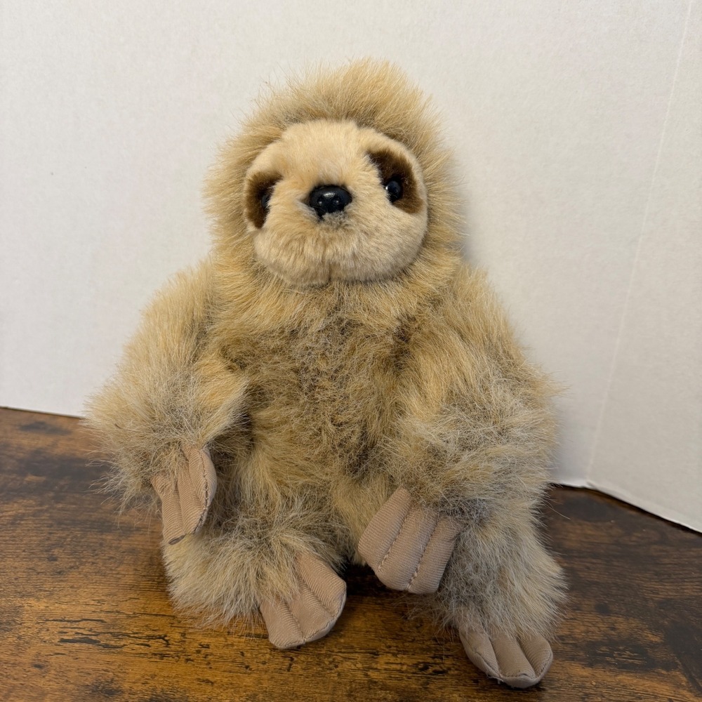 Aurora‎ Miyoni Plush Sloth Small Tan Brown Three-Toed Realistic Stuffed Toy